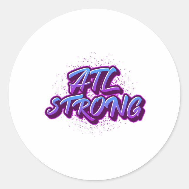Pegatina Redonda ATL Strong Graffiti Style (Anverso)