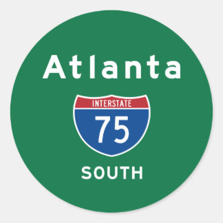 Pegatina Redonda Atlanta 75