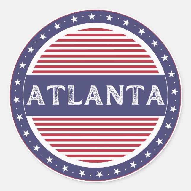 Pegatina Redonda Atlanta City Pride Emblem – American Identity (Anverso)