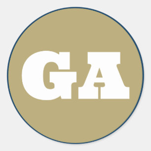 Pegatina Redonda Atlanta (GA) - Old Gold x Navy