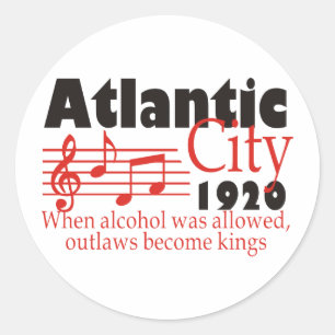 Pegatina Redonda Atlantic City