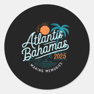 Pegatina Redonda Atlantis Bahamas 2025 Family Trip Friends Group Va