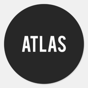 Pegatina Redonda Atlas - Camiseta de regalo para fan con nombre div