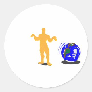 Pegatina Redonda Atlas encogido