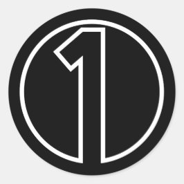 Pegatina Redonda Atletas número 1 forma de círculo