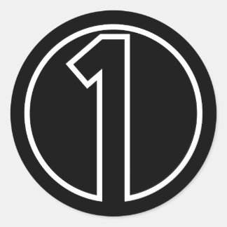 Pegatina Redonda Atletas número 1 forma de círculo