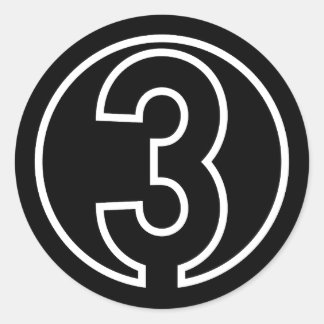 Pegatina Redonda Atletas número 3 forma círculo