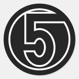 Pegatina Redonda Atletas número 5 forma de círculo