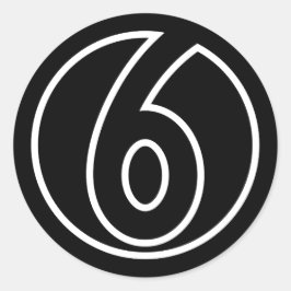 Pegatina Redonda Atletas número 6 forma círculo