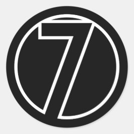 Pegatina Redonda Atletas número 7 forma de círculo