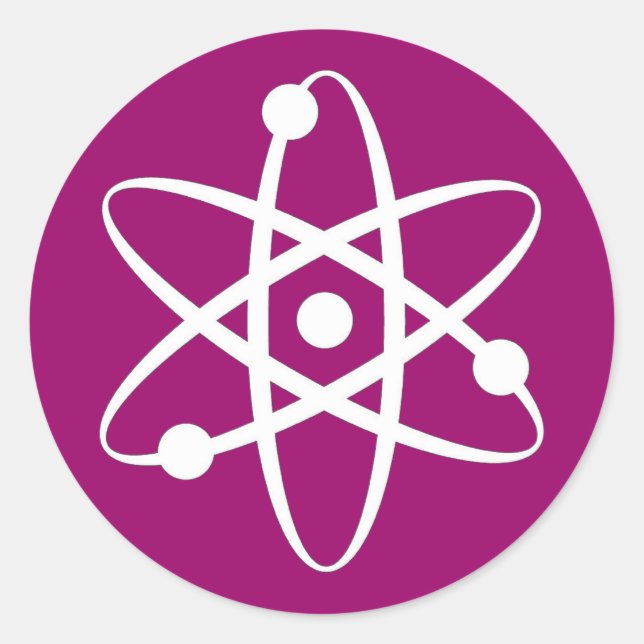 Pegatina Redonda átomo (Anverso)