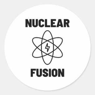 Pegatina Redonda Átomo de fusión nuclear