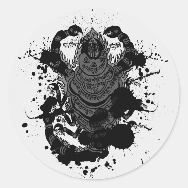 Pegatina Redonda Atractivo de escorpión (Anverso)