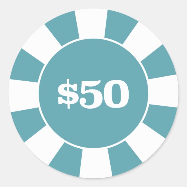 Pegatina Redonda Atractivo de póquer 50 azul (Anverso)