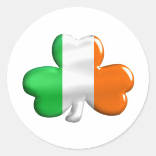 Pegatina Redonda Atrapado de bandera irlandesa