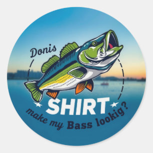 Pegatina Redonda Atrapado en el Estilo: La Aventura de Pesca de Don