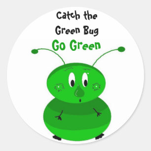 Pegatina Redonda Atrapar el Green Bug