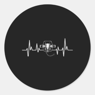 Pegatina Redonda Atrapar el trampolín de caza de latidos del corazó