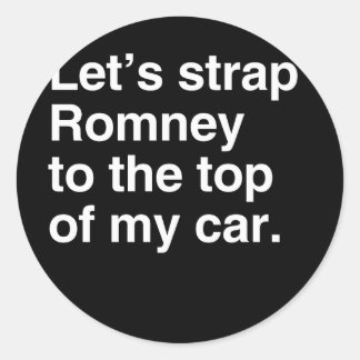 Pegatina Redonda Atrapemos a Romney a la parte superior de mi auto.