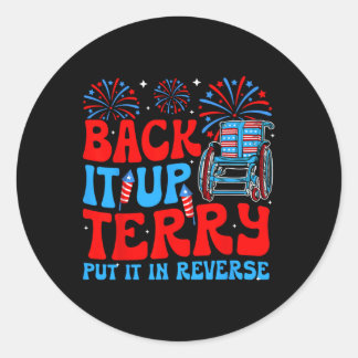 Pegatina Redonda Atrás, Terry Lo Puso En Fuego Inverso 4.