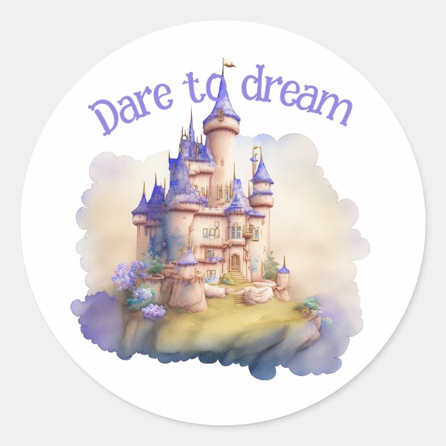 Pegatina Redonda Atrévase a soñar (Anverso)