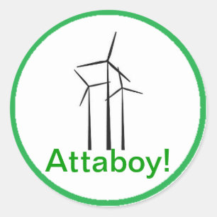 Pegatina Redonda Atta Boy Wind Turbine