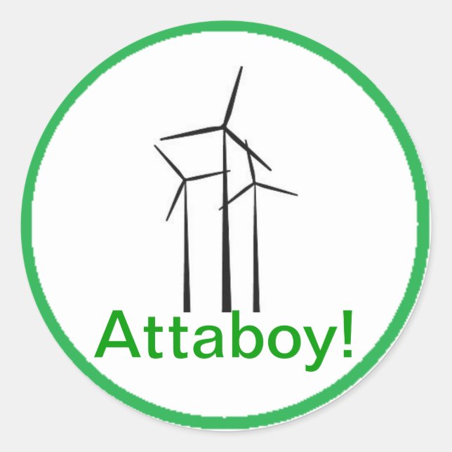 Pegatina Redonda Atta Boy Wind Turbine (Anverso)