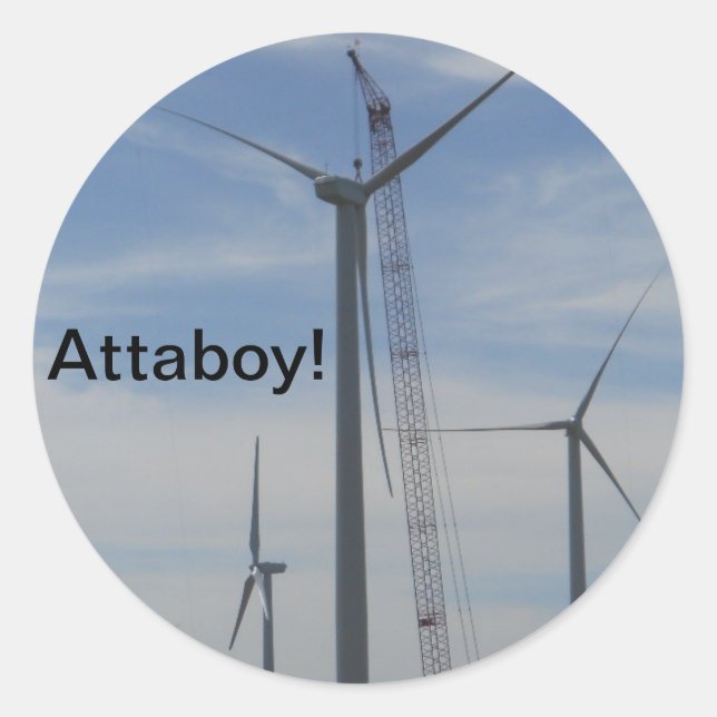 Pegatina Redonda Atta Boy Wind Turbine (Anverso)