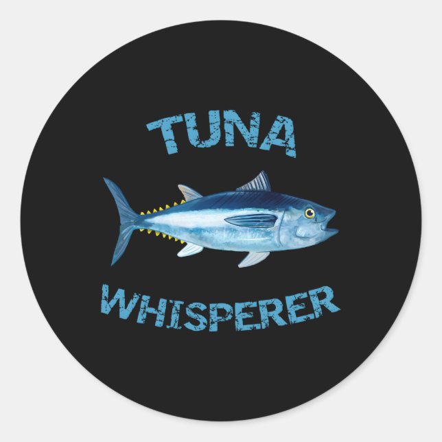Pegatina Redonda Atún Whisperer Pesca en aguas profundas Atún Pesca (Anverso)