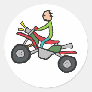 Pegatina Redonda ATV Quad Bicicleta