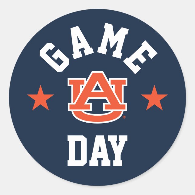 Pegatina Redonda Auburn University Game Day (Anverso)