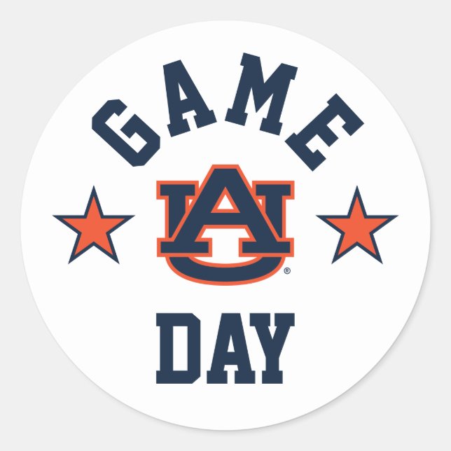 Pegatina Redonda Auburn University Game Day (Anverso)