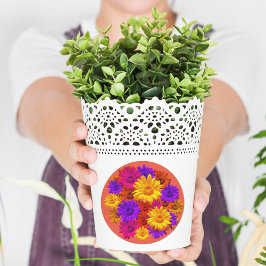 Pegatina Redonda Audaz Girly Hippie Flores Guay Fun Girly Ochenta