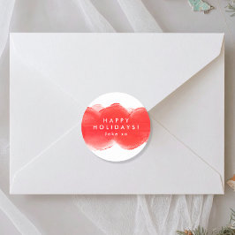 Pegatina Redonda audaz modernidad retro rojo diversión Felices vaca