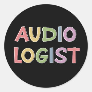 Pegatina Redonda Audiólogo Médica de Audiología Graduación Regalos