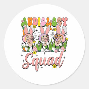 Pegatina Redonda Audiology Squad Funny Easter Bunny