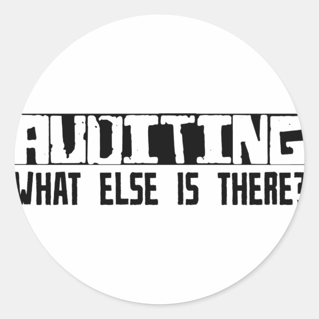 Pegatina Redonda ¿Auditar Qué Más Hay? (Anverso)