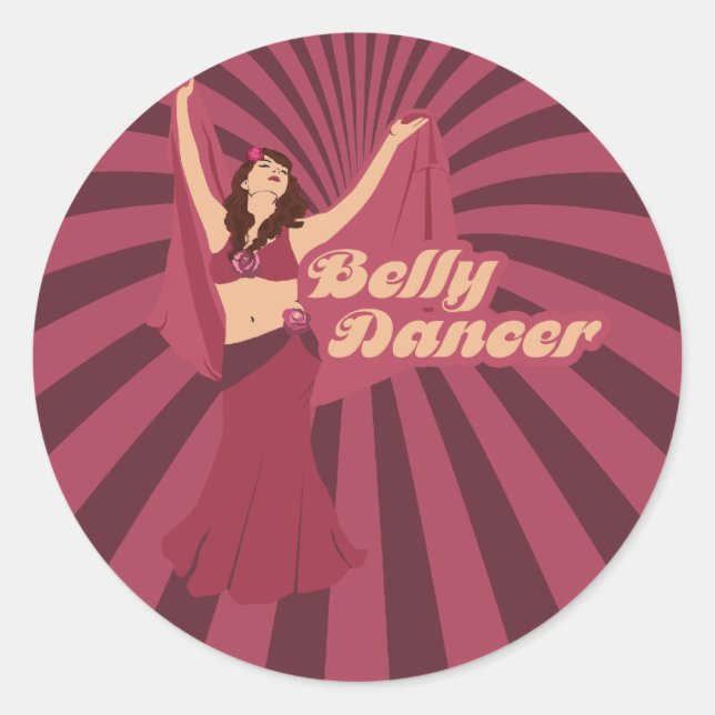 Pegatina Redonda Audrey Love Belly Dancer (Anverso)