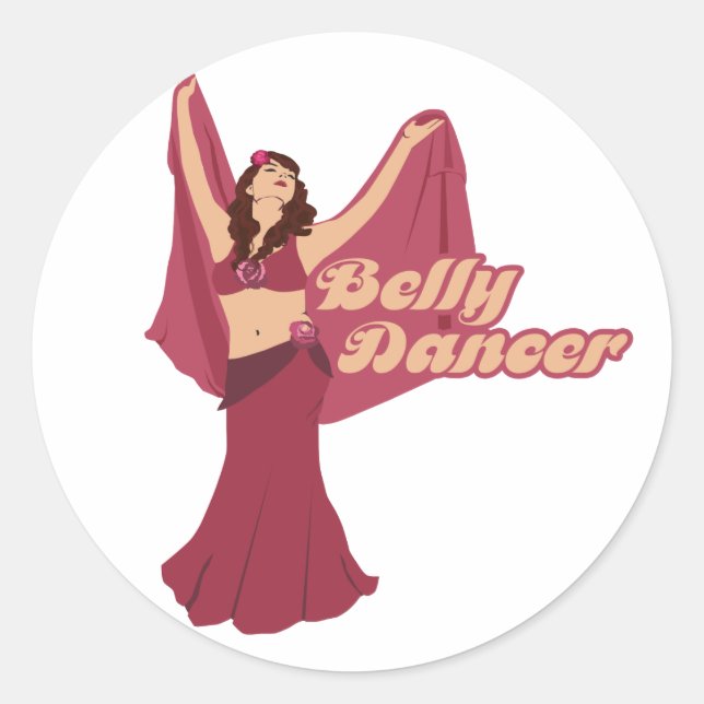 Pegatina Redonda Audrey Rosa Belly Dancer (Anverso)