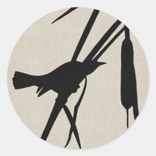 Pegatina Redonda Audubon Silhouette II