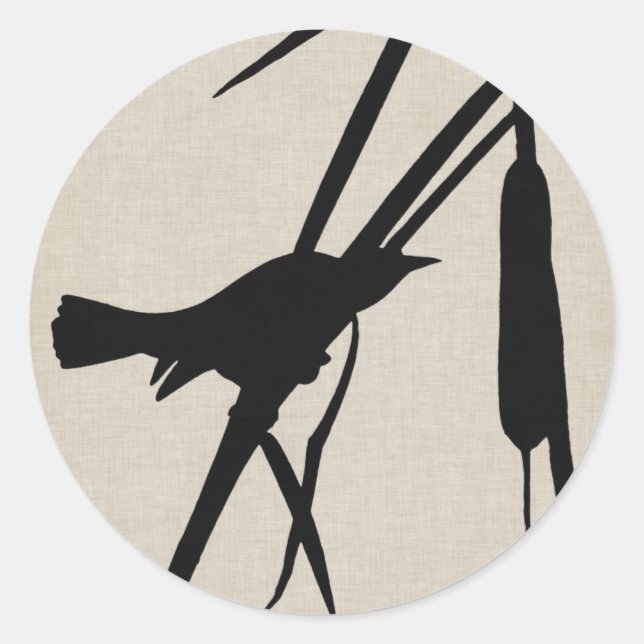 Pegatina Redonda Audubon Silhouette II (Anverso)