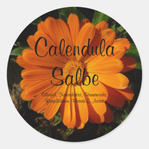 Pegatina Redonda Aufkleber, Calendula / Ringelblumen Salbe