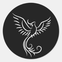 Auge de pájaro místico del Fénix blanco negro