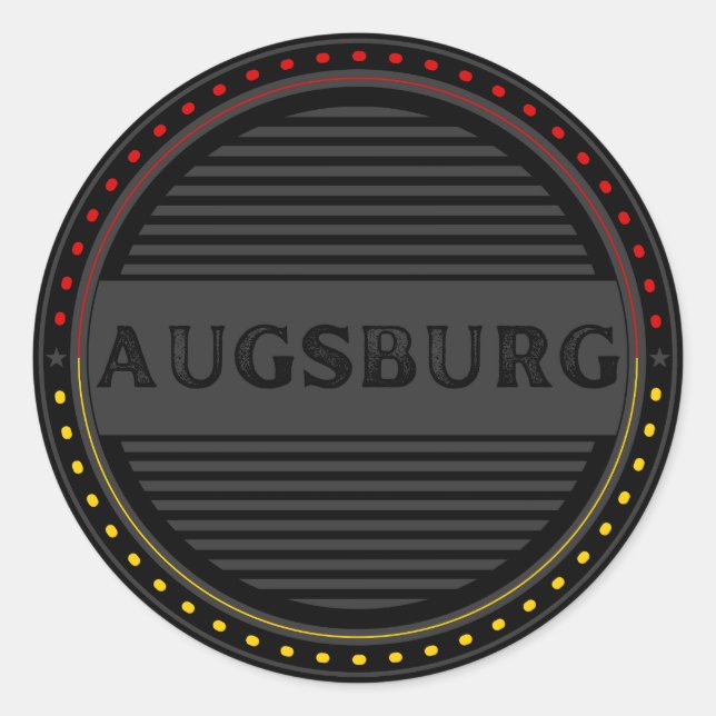Pegatina Redonda Augsburg City Pride Emblem – German Identity (Anverso)