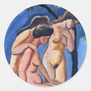 Pegatina Redonda Auguste Macke tres actos