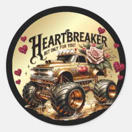 Pegatina Redonda Aula de Monstruo Dorado para romper el corazón