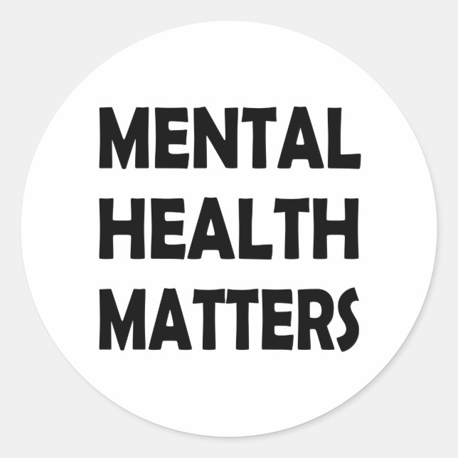 Pegatina Redonda Aumentar la conciencia | Asuntos de salud mental (Anverso)