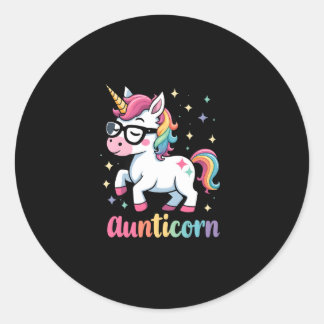 Pegatina Redonda Aunticorn Aunty Dabbing Unicorn Auntie Aunt Christ