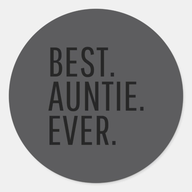 Pegatina Redonda Auntie Ever Funny Auntie  (Anverso)