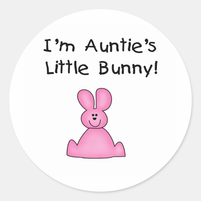 Pegatina Redonda auntiebunnypink (Anverso)